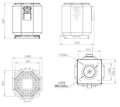 ATC KRF-S 250 E2 20 Dikey Atışlı Çatı Fanı