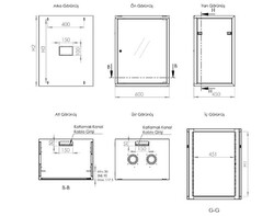 Günko Elegant Line19”12U 600x450 Duvar Tipi Kabinet - Thumbnail