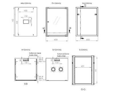 Günko Elegant Line19”16U 600x600 Duvar Tipi Kabinet