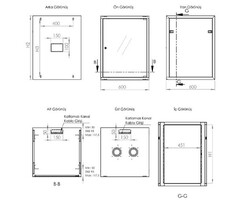 Günko Elegant Line19”7U 600x600 Duvar Tipi Kabinet - Thumbnail