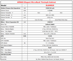 GÜNKO Elegant MicroRack ELGMR35 Tümleşik Kabinet – Split-Inrack - Thumbnail